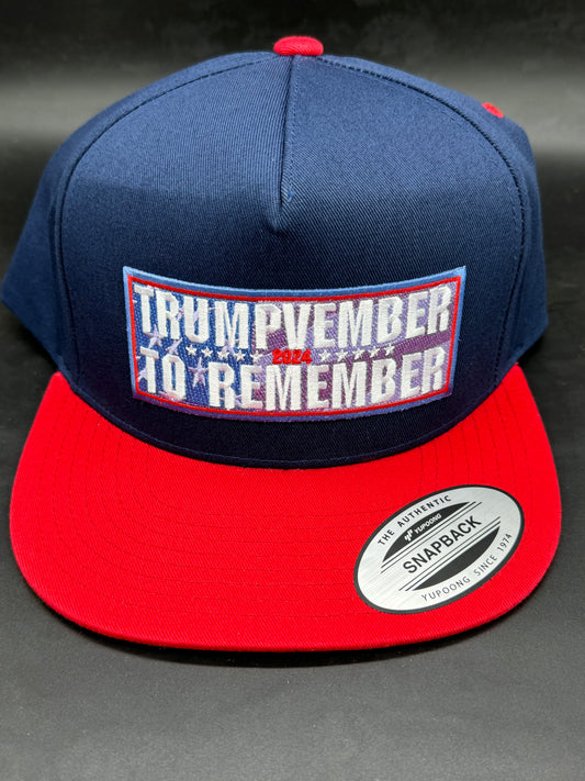 "TRUMPVEMBER TO REMEMBER" NVY/RED SNAPBACK HAT